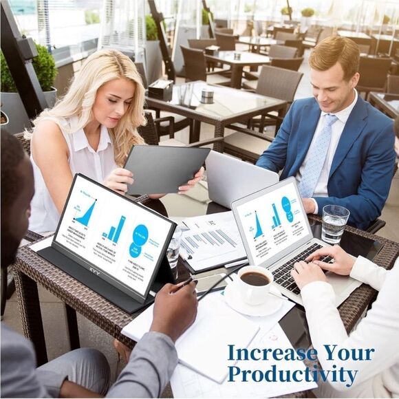 KYY Portable Monitor Display Gaming Monitor w/Premium Smart Cover, Speakers - Picture 13 of 13